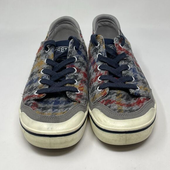 Keen Elsa IV Sneakers Womens 8 Gray Plaid Houndstooth Fabric Preppy Shoes main image 0